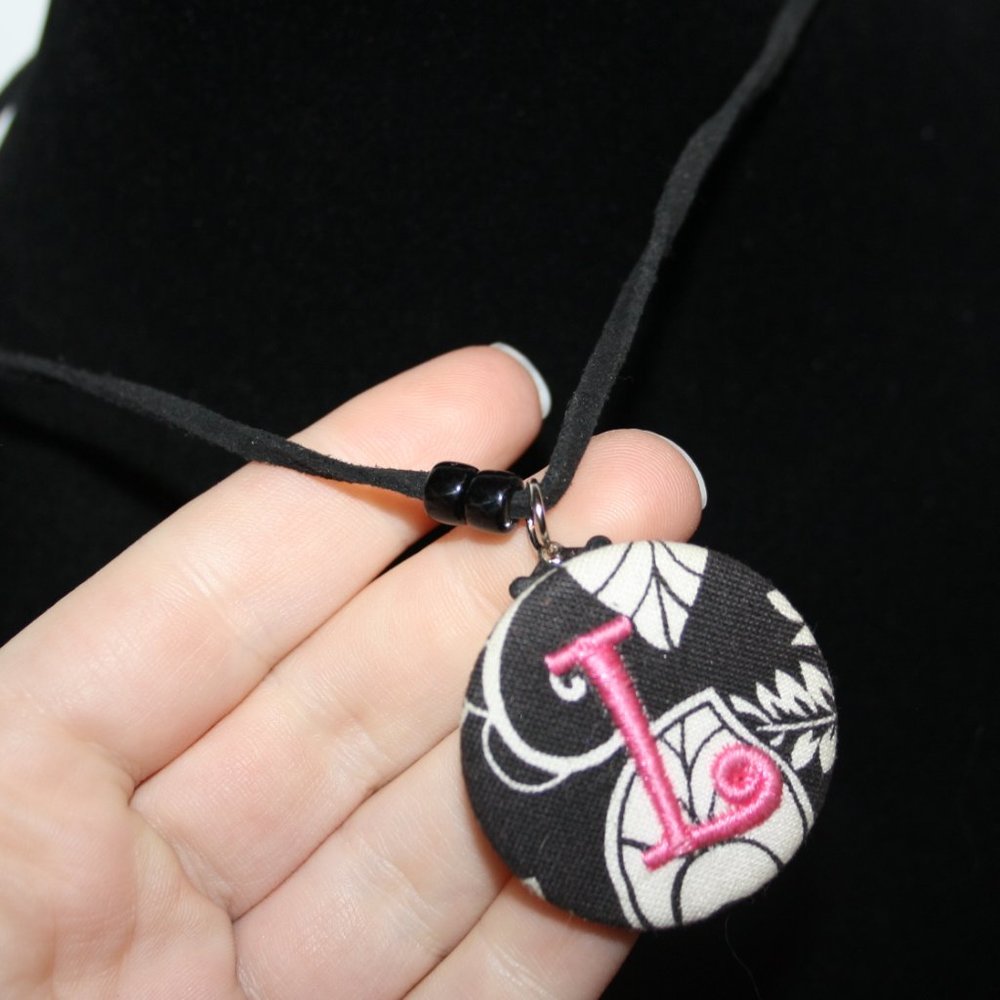 Beautiful Black cord Letter L necklace 16-18"